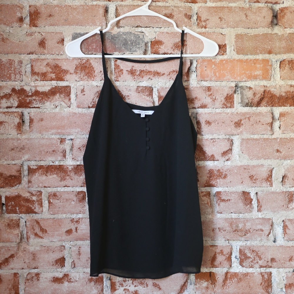 Black tank top with buttons